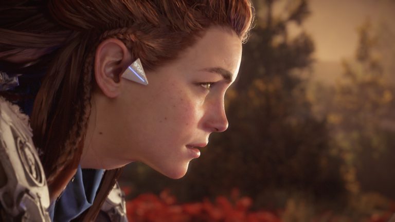 Aloy jezdící na Stridovi